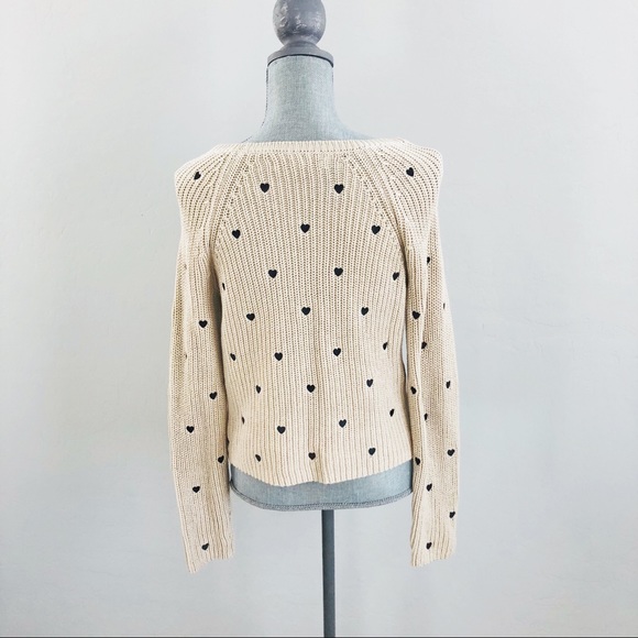 LC Lauren Conrad Heart Cropped Sweater NWOT - Picture 4 of 6